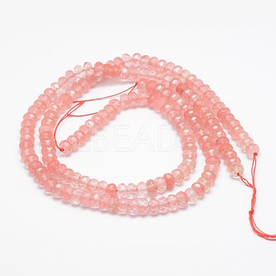 Cherry Quartz Glass Beads Strands X-G-K090-01-1