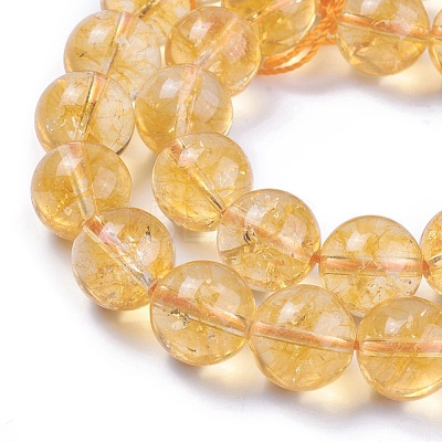 Natural Citrine Beads Strands G-E326-12mm-01-1