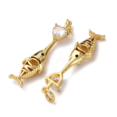 Brass Pave Cubic Zirconia Pendants KK-A271-05G-02-1
