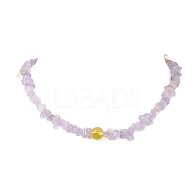 Natural Ametrine Chip Beaded Necklaces NJEW-JN05509-1