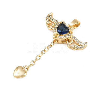 Brass Micro Pave Cubic Zirconia Pendants KK-B161-12G-02-1