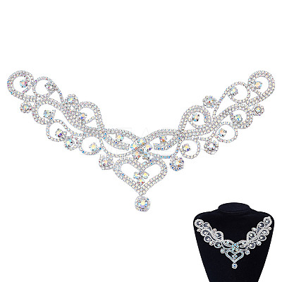 Flower Hotfix Rhinestone Iron on Patches Appliques DIY-WH0671-064B-1