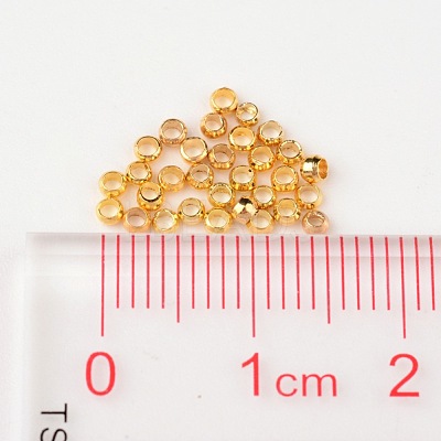 Brass Crimp End Beads X-E002-G-1