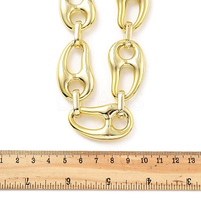 Acrylic Chunky Coffee Bean Link Chain Necklaces NJEW-D313-01C-1