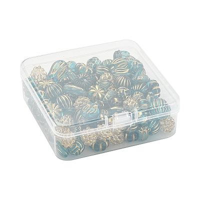 6 Style Plating Acrylic Beads PACR-FS0001-01-1