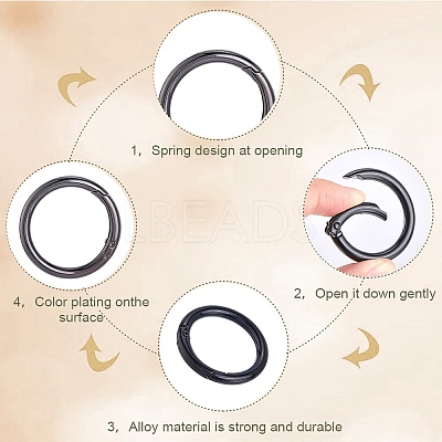 18Pcs Zinc Alloy Spring Gate Rings FIND-SP0001-39-1