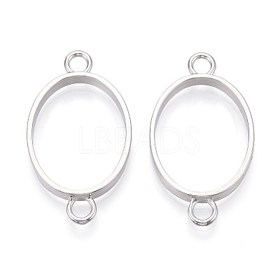 Alloy Oval Open Back Bezel Connector Charms FIND-WH0521-15B-1