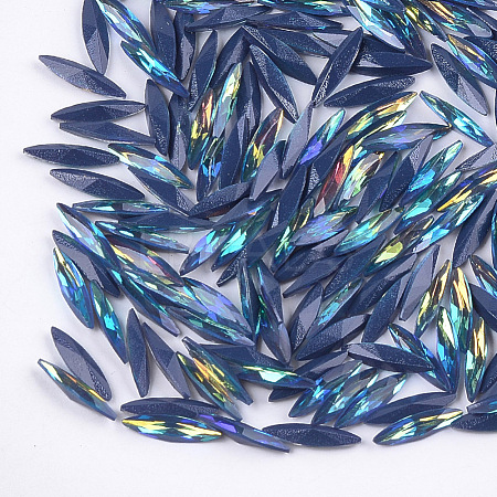 Pointed Back Resin Rhinestone Cabochons CRES-S382-4x15mm-C03-1