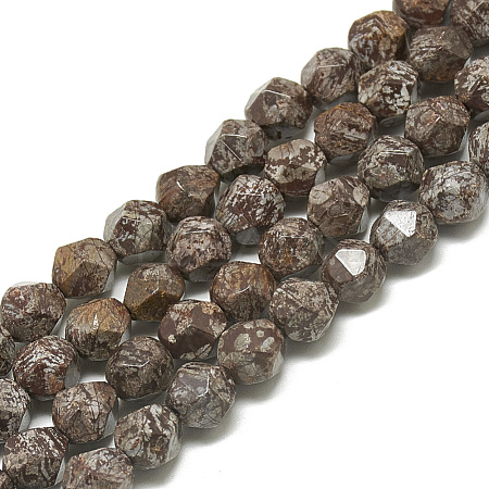 Natural Brown Snowflake Obsidian Beads Strands G-S300-101-6MM-01-1