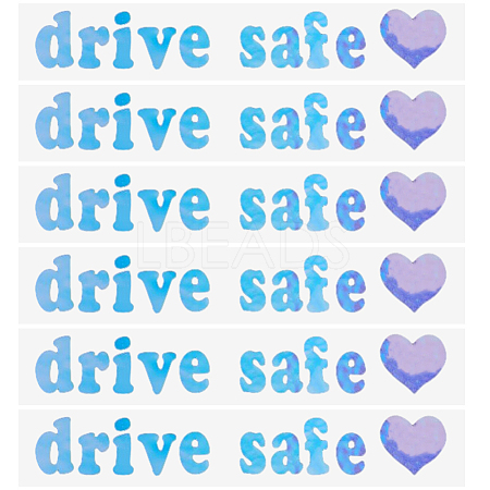 Laser PVC Drive Safe Self Adhesive Car Stickers STIC-WH0013-09B-1