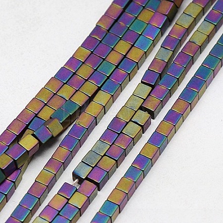 Electroplate Non-magnetic Synthetic Hematite Beads Strands G-J170B-2x2mm-04-1