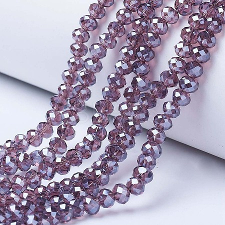 Electroplate Glass Beads Strands EGLA-A034-T8mm-A05-1