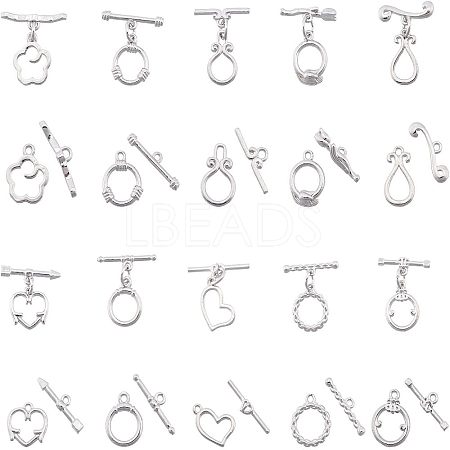 20Sets 10 Style Brass Toggle Clasps KK-FH0002-25-1