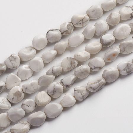Natural Howlite Beads Strands G-D0002-B34-1