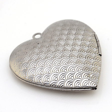 Tarnish Resistant 304 Stainless Steel Photo Locket Pendants X-STAS-S046-08-1