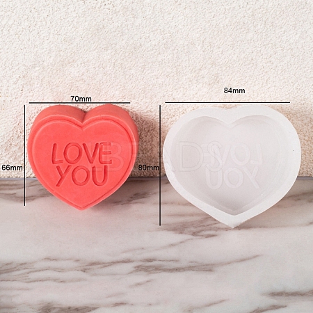 DIY Silicone Heart with Word Soap Molds PW-WG13454-10-1