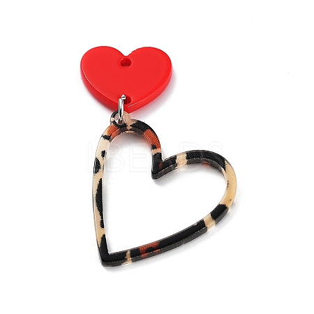 Valentine's Day Opaque Acrylic Pendants OACR-P025-C01-1