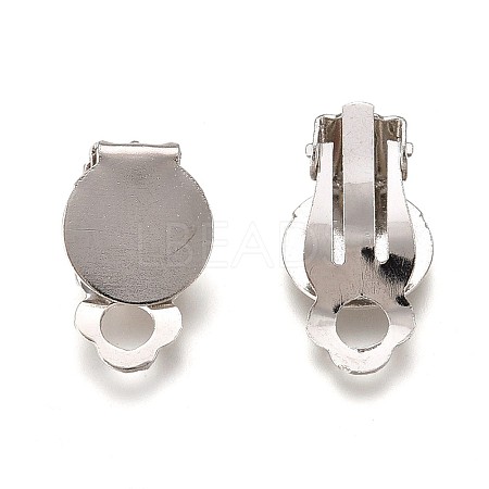 Iron Clip-on Earring Settings X-IFIN-R204-09-1