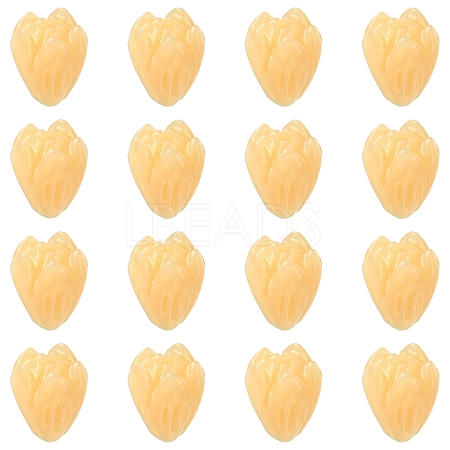 20Pcs Opaque Resin Flower Rose Beads RESI-YW0004-99F-1