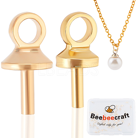 Beebeecraft 60Pcs 2 Style Brass Cup Peg Bails Pendants KK-BBC0002-01-1