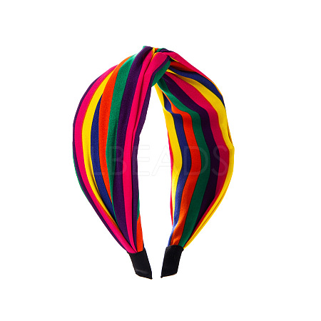 Rainbow Color Cloth Hair Bands PW-WG11265-02-1