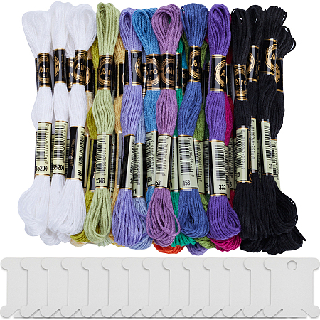 3 Sets 3 Style 6-Ply Polyester Embroidery Floss OCOR-GF0003-41C-1