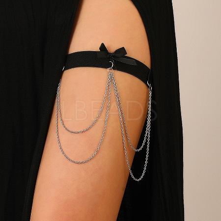 Bowknot Elastic Fibre Strappy Leg Chain WG2B529-01-1