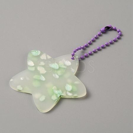 Translucent Acrylic Disc Pendant Keychain KEYC-WH0027-85B-01-1
