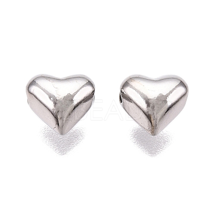 Rhodium Plated 925 Sterling Silver Beads STER-T007-95P-1