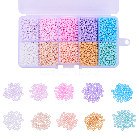 5530Pcs 10 Colors 8/0 Opaque Glass Seed Beads SEED-CJ0001-13-1