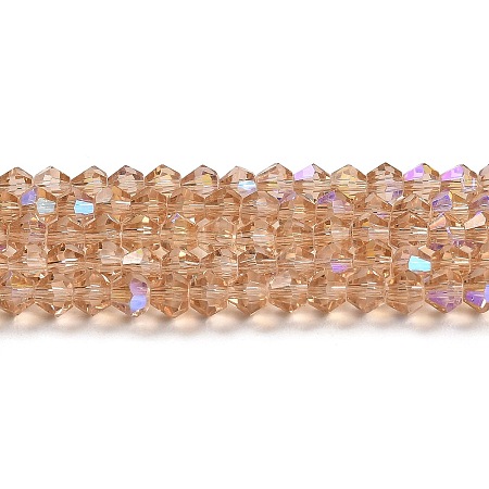 Transparent Electroplate Glass Beads Strands GLAA-F029-4mm-D12-1