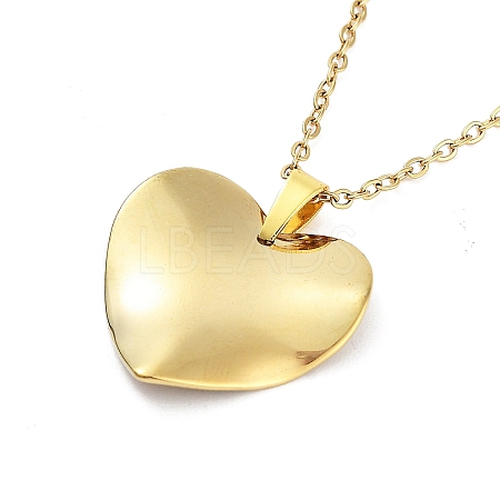 Heart 304 Stainless Steel Pendant Necklaces NJEW-G083-01F-G-1