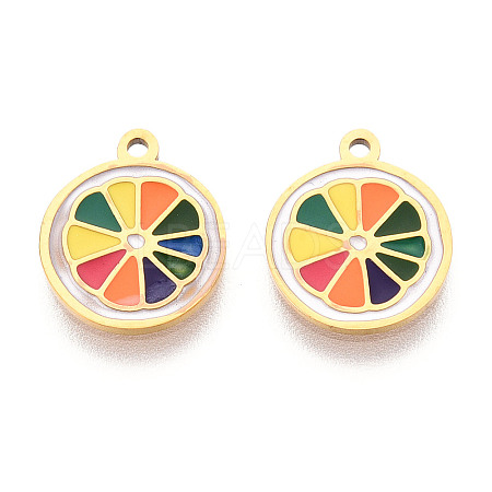 304 Stainless Steel Enamel Charms STAS-N112-05A-G-1