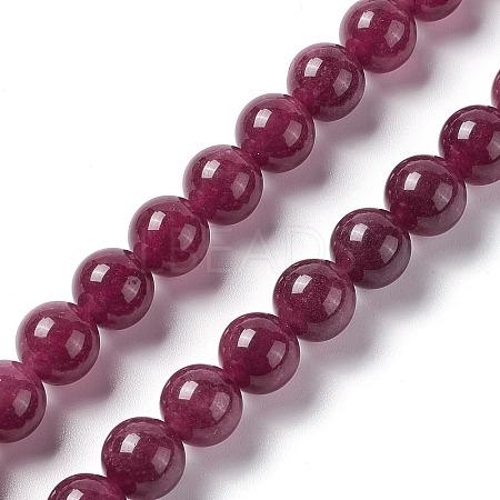Natural White Jade Imitation Garnet Beads Strands G-I334-02C-1