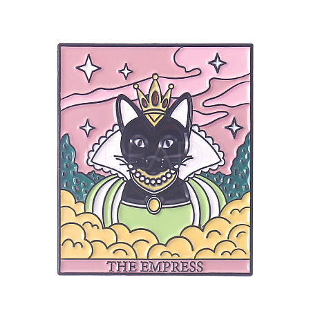 Cat Tarot Rectangle Card Enamel Pin PW23022007251-1