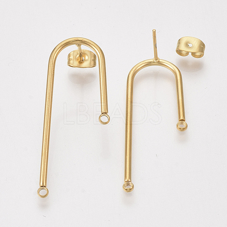 Left and Right 304 Stainless Steel Stud Earring Findings X-STAS-S079-143B-1