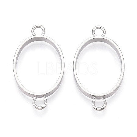Alloy Oval Open Back Bezel Connector Charms FIND-WH0521-15B-1