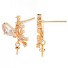 Brass Micro Pave Clear Cubic Zirconia Earring Findings KK-T062-224G-NF-3