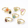 Alloy Enamel Wide Band Rings RJEW-N034-002-RS-1