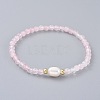 Natural Rose Quartz Beads Stretch Bracelets BJEW-JB04676-01-1