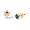 Brass Micro Pave Cubic Zirconia Stud Earrings EJEW-I253-01E-1