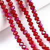 Electroplate Opaque Solid Color Glass Beads Strands EGLA-A034-P1mm-L21-4