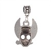 Skull Tibetan Style Alloy European Dangle Charms PALLOY-I116-35AS-2