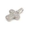 Brass Micro Pave Clear Cubic Zirconia Pendants KK-B099-01P-T-2