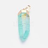 Faceted Dyed Natural Quartz Pointed Pendants G-F569-06-3