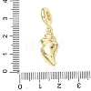 Brass Micro Pave Clear Cubic Zirconia Sea Animal European Dangle Charms KK-B159-04G-04-3