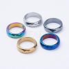 Electroplate Non-Magnetic Synthetic Hematite Rings RJEW-F068-17mm-1