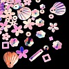 Rainbow Iridescent PVC Paillette/Sequins Beads & Links & Pendants PVC-C001-01G-3