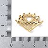 Rack Plating Brass Micro Pave Clear Cubic Zirconia Heart Crown Connector Charms KK-A234-060G-3