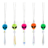 Electroplate Glass Bullet Pendant Decorations HJEW-PH01827-1